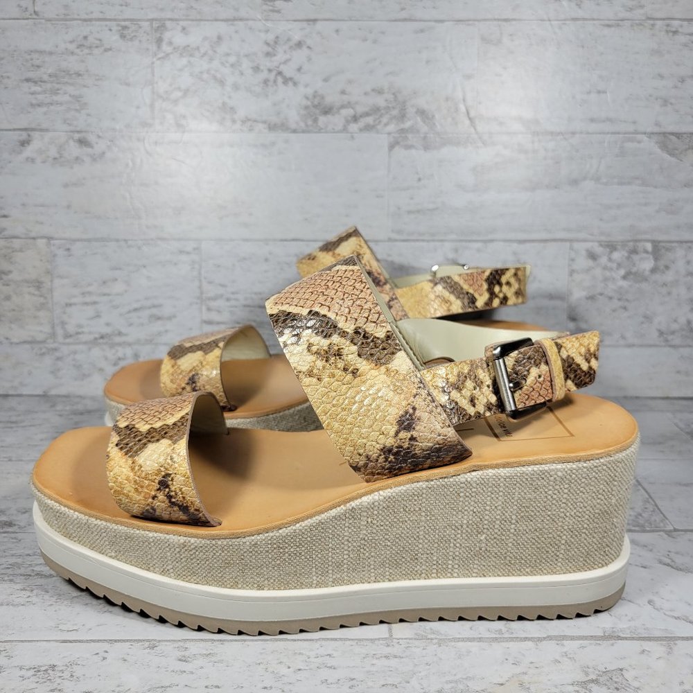 Dolce Vita Womens Idrah Dark Sand Wedge Sandals Platforms Size 8.5